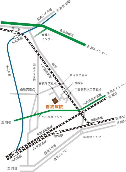 財団法人 積善会　曽我病院の地図