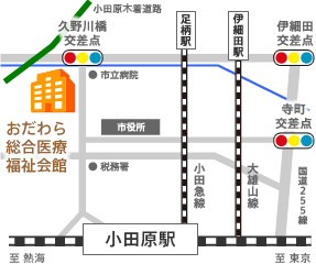 おだわら障がい者総合相談支援センターの地図